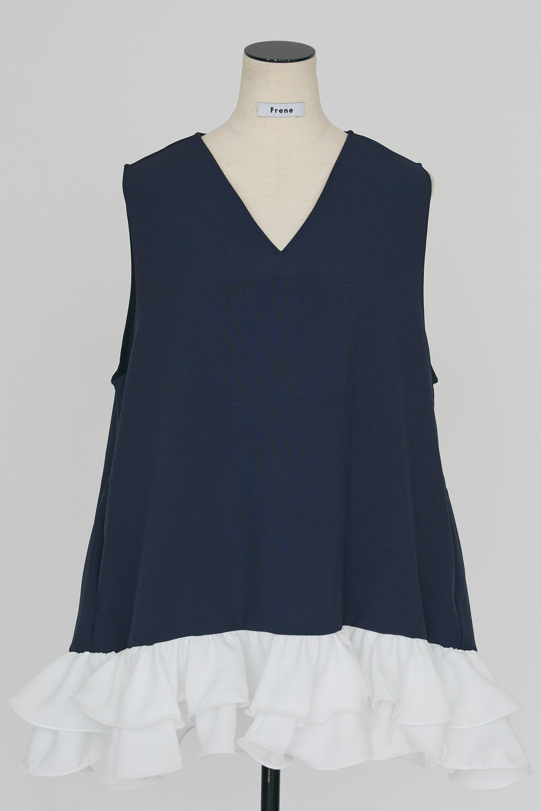 [予約]異素材フリルヘムVネックチュニック