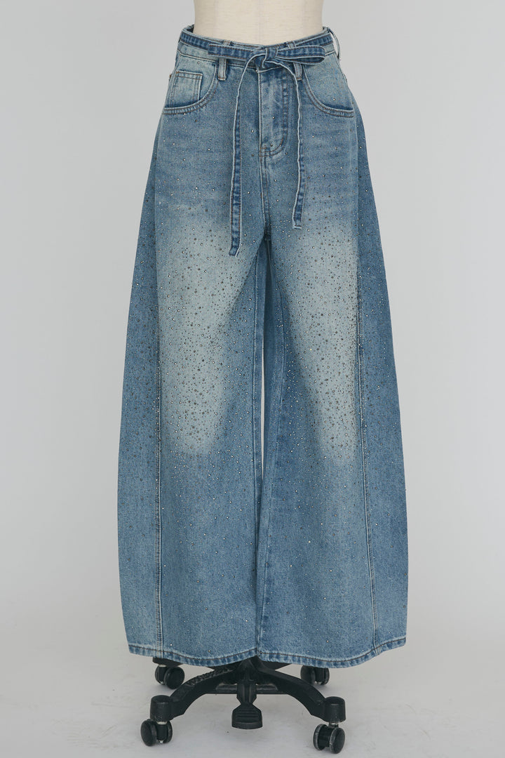 [予約]ラインストーン美ラインデニム