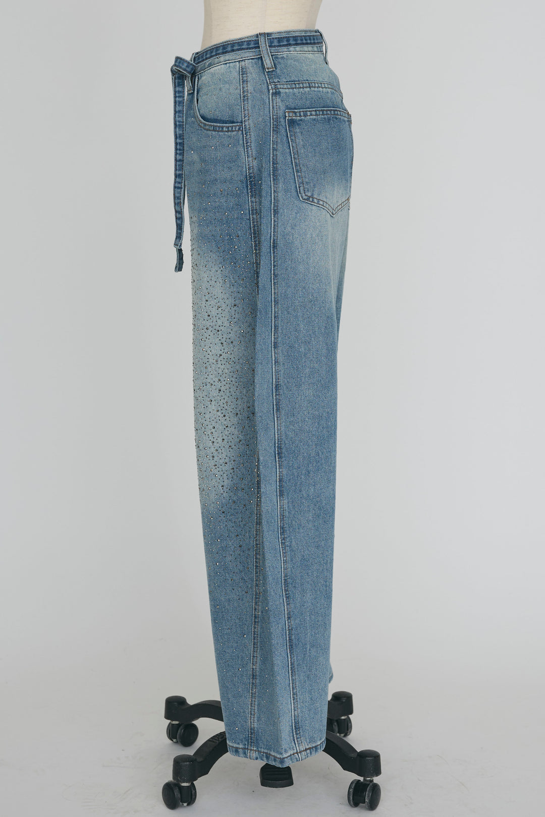 [予約]ラインストーン美ラインデニム