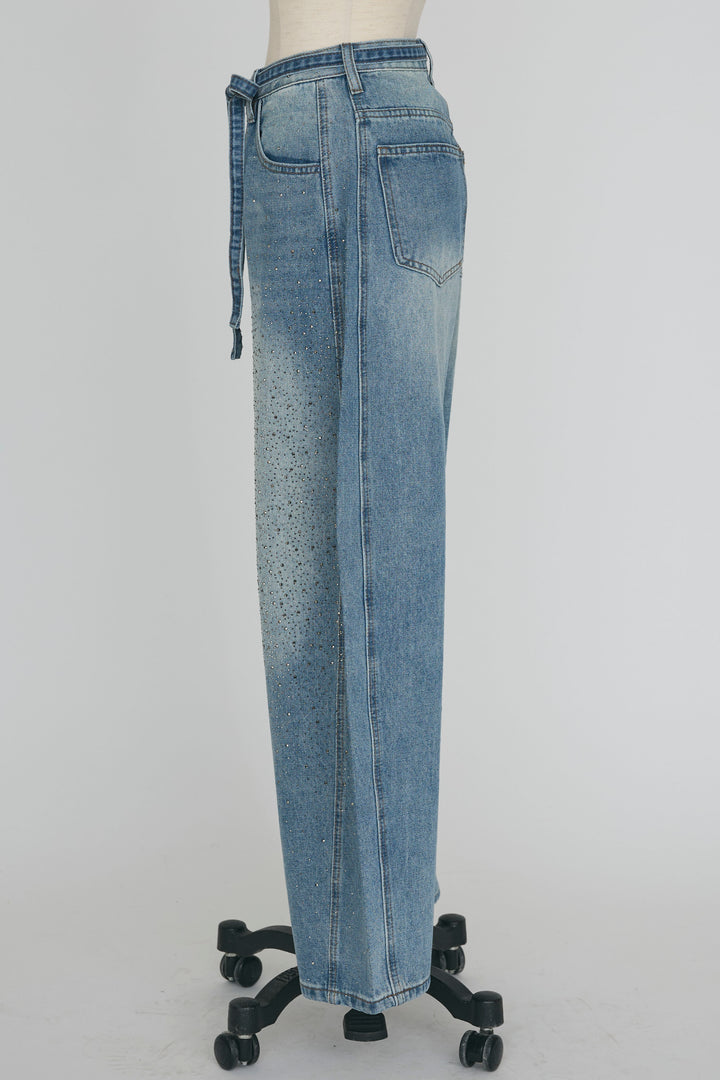 [予約]ラインストーン美ラインデニム