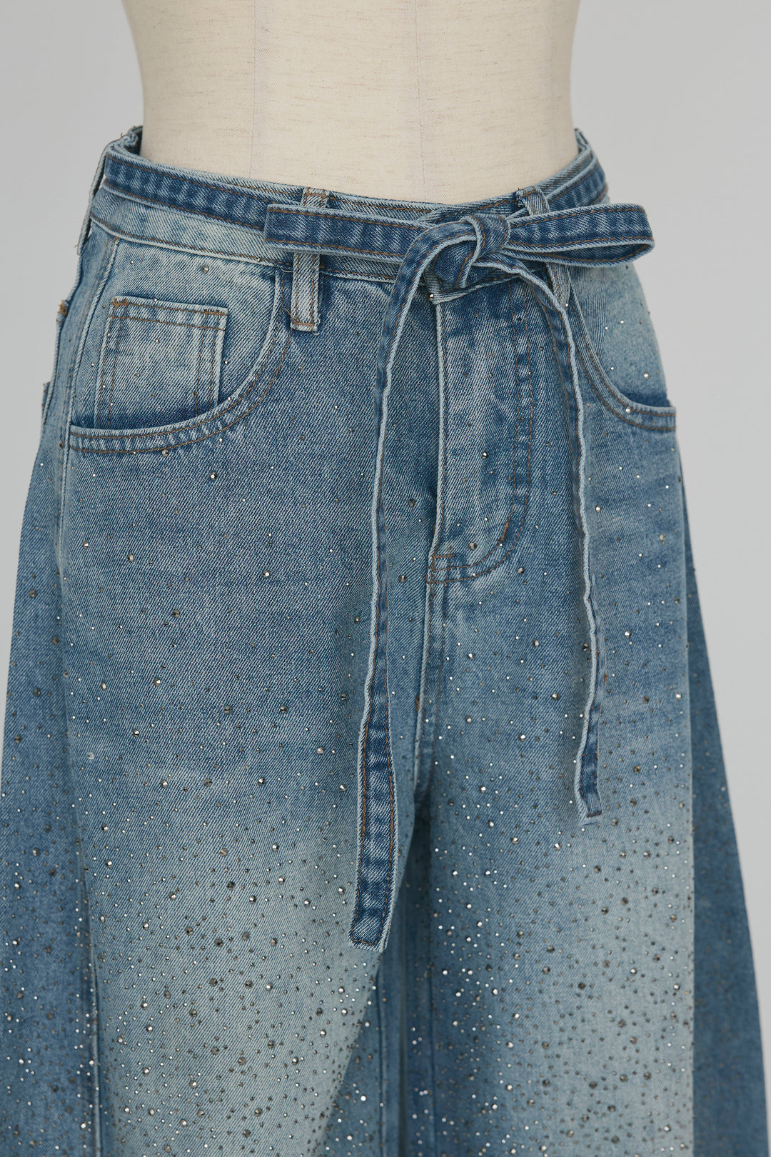 [予約]ラインストーン美ラインデニム