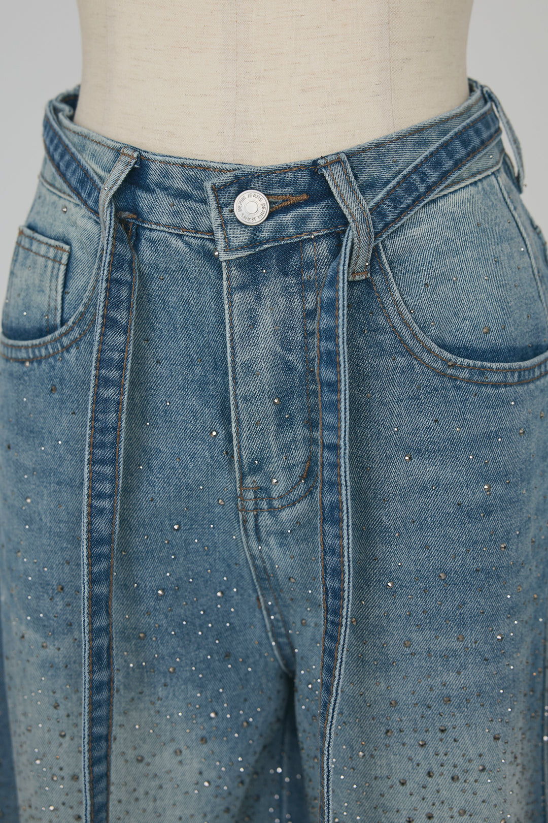 [予約]ラインストーン美ラインデニム