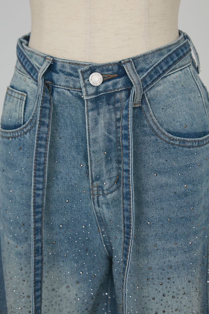 [予約]ラインストーン美ラインデニム