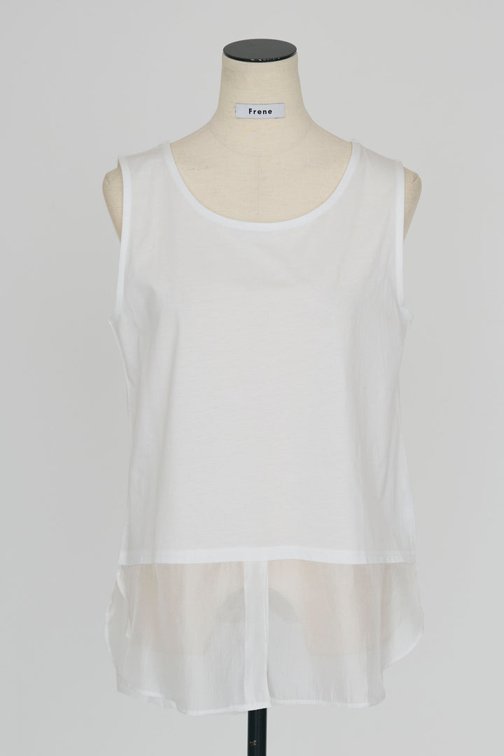 [予約]ドライタッチオーガンジー切替タンクトップ