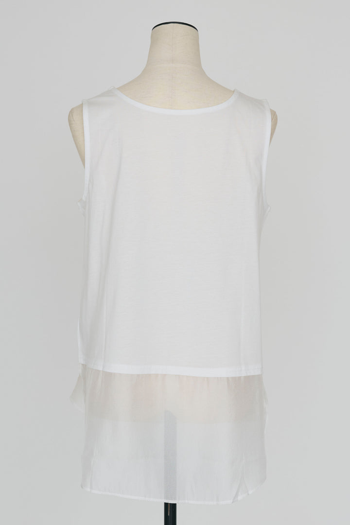 [予約]ドライタッチオーガンジー切替タンクトップ