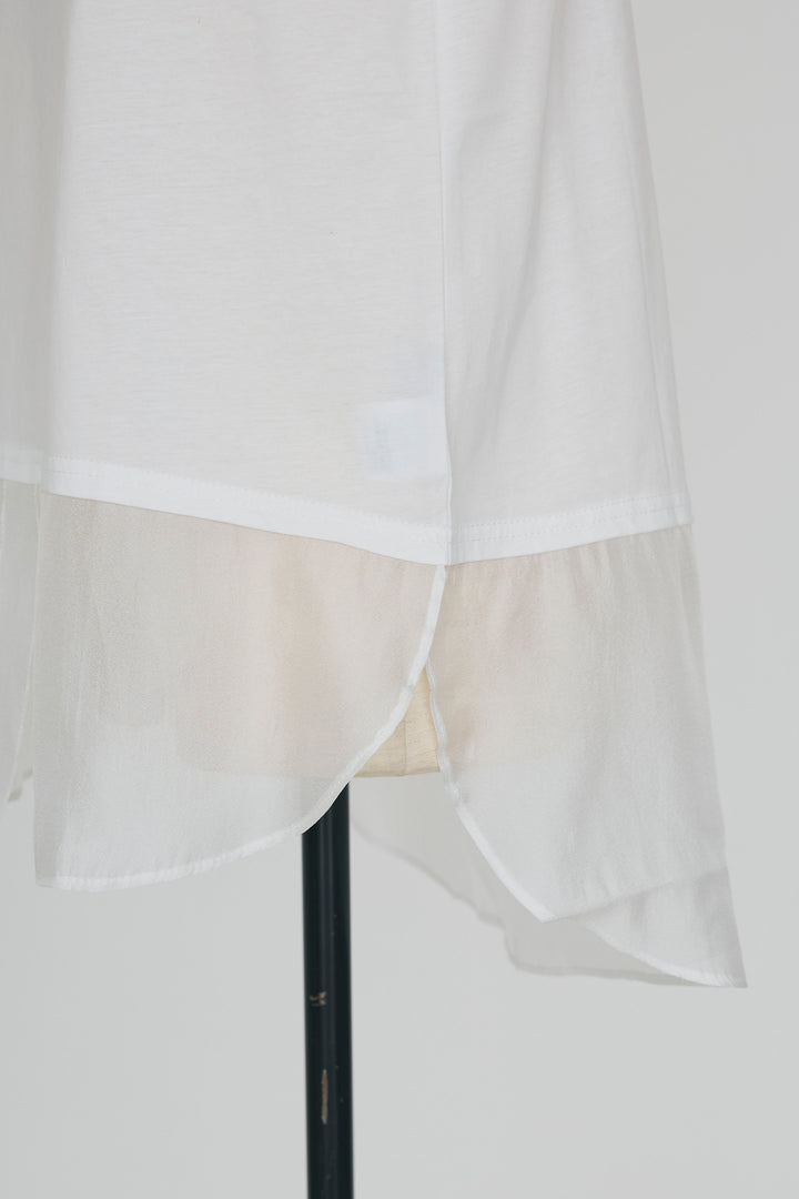 [予約]ドライタッチオーガンジー切替タンクトップ