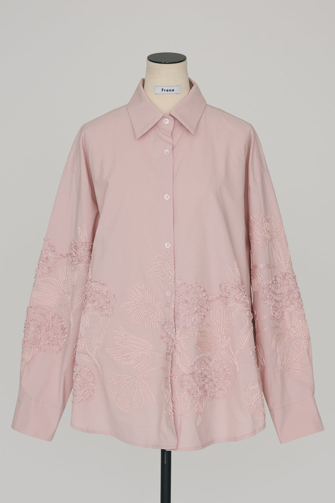 [予約]フラワー刺繍モチーフオーバーシャツ