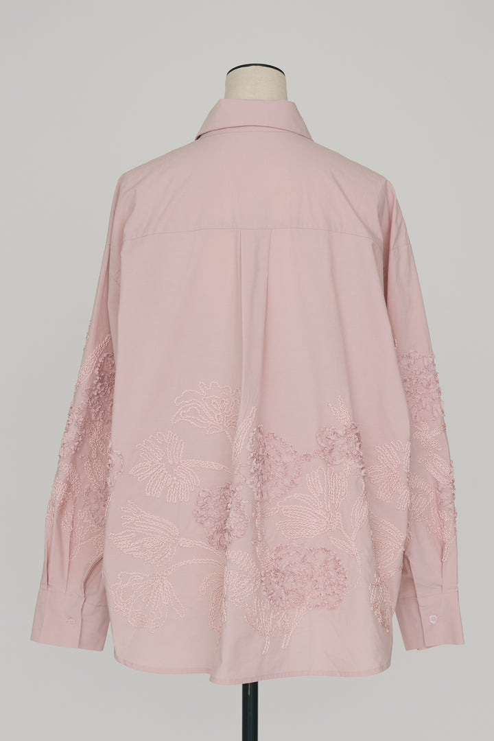 [予約]フラワー刺繍モチーフオーバーシャツ