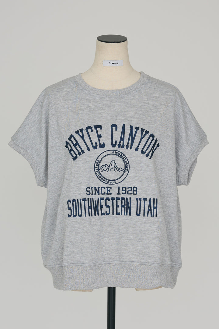 [予約]ロゴ刺繍デザインリブカットT