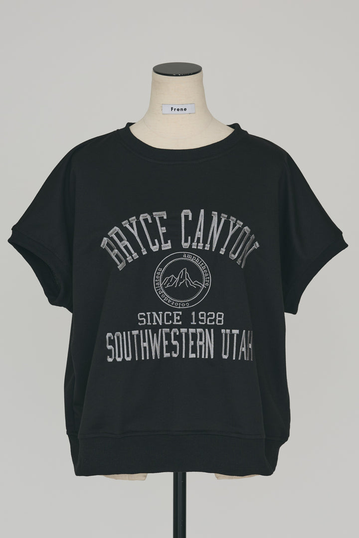 [予約]ロゴ刺繍デザインリブカットT