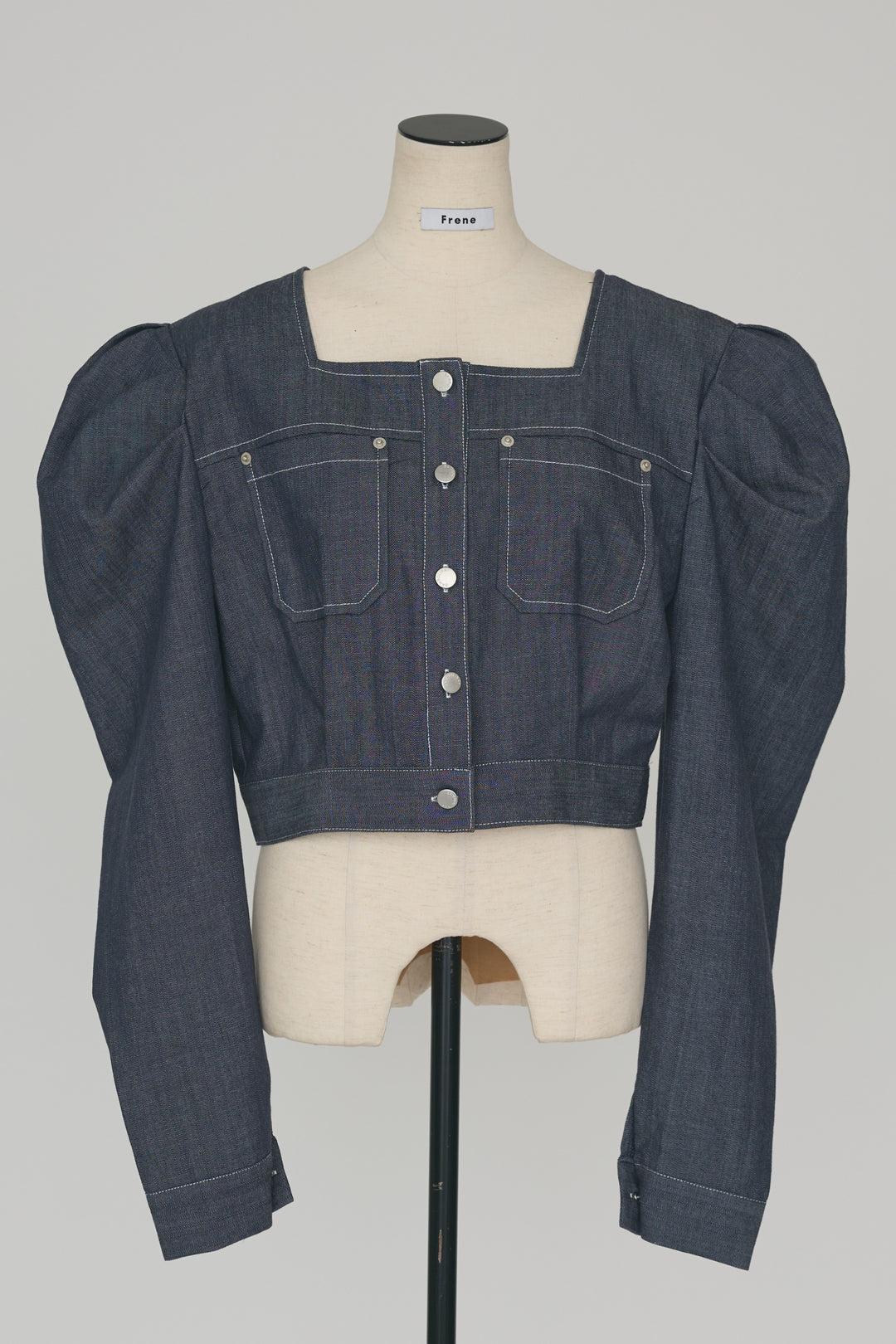 [予約]ステッチパフスリーブクロップドジャケット