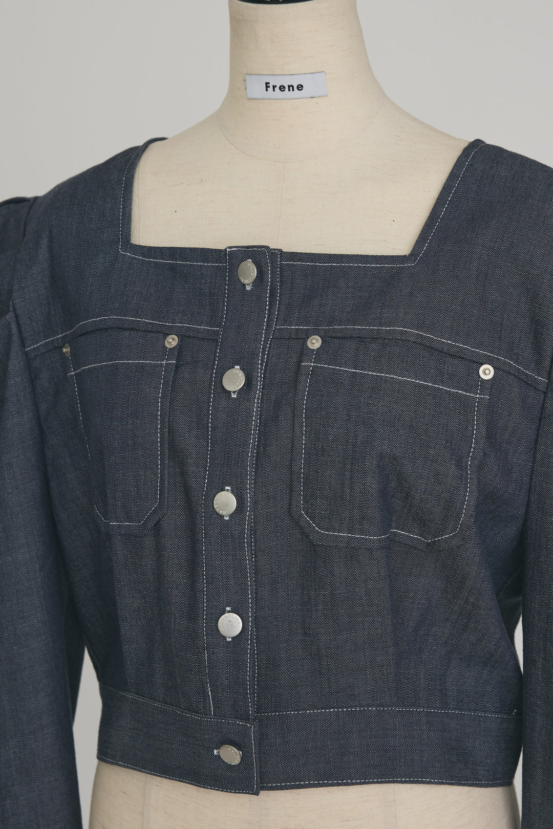 [予約]ステッチパフスリーブクロップドジャケット