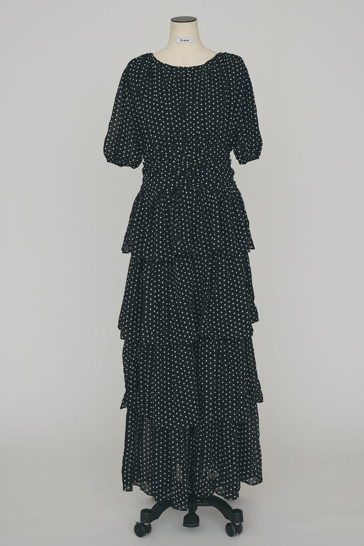 [予約]ドットティアードロマンティックワンピ