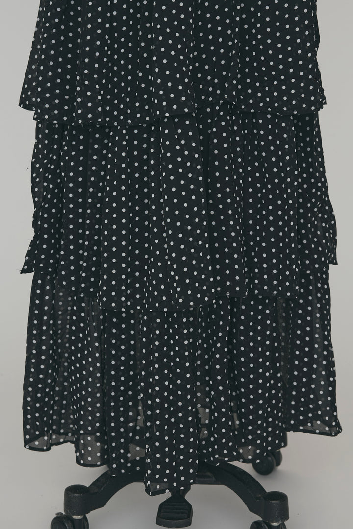 [予約]ドットティアードロマンティックワンピ