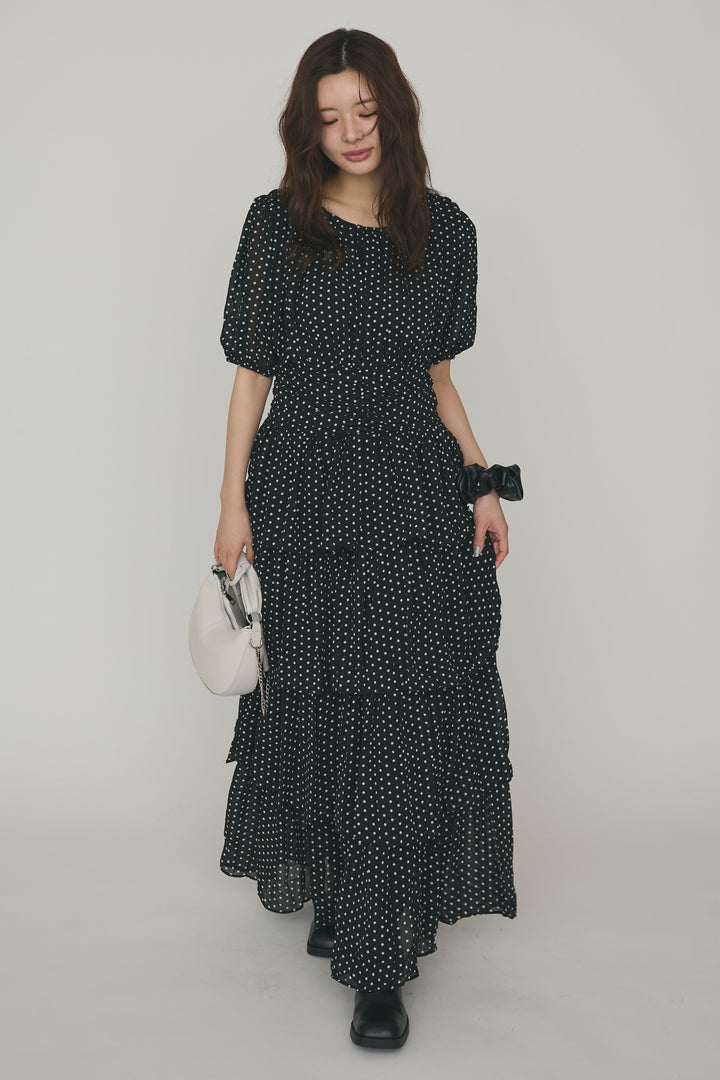 [予約]ドットティアードロマンティックワンピ