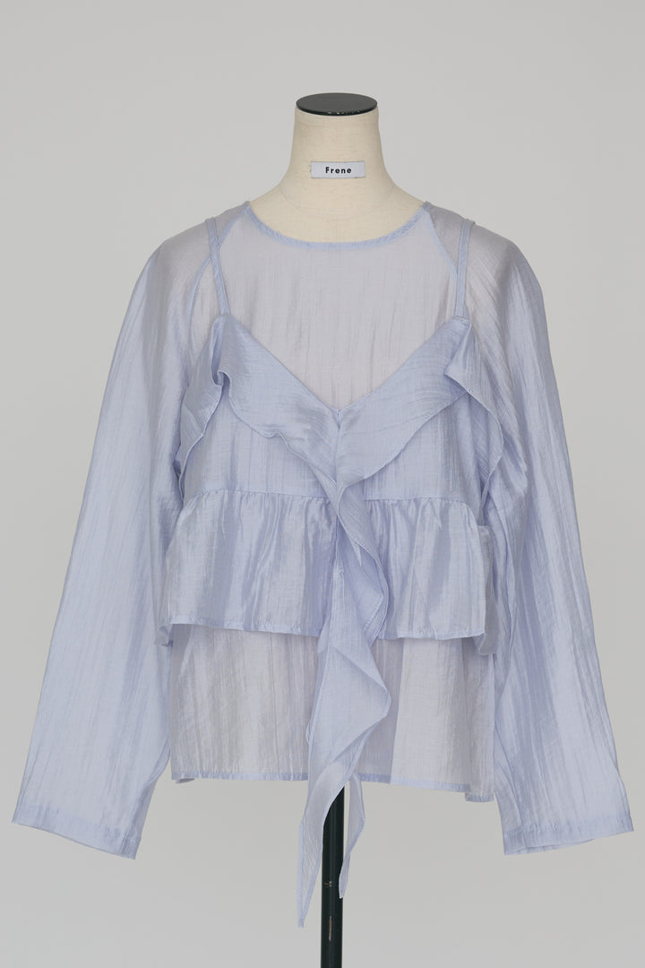 [予約]ドレープフリルシアーレーヤードトップス