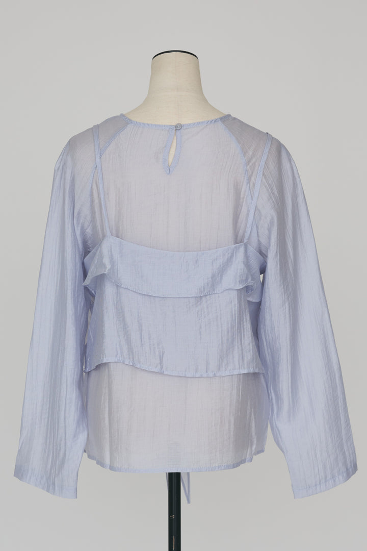 [予約]ドレープフリルシアーレーヤードトップス