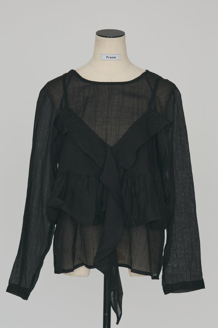 [予約]ドレープフリルシアーレーヤードトップス