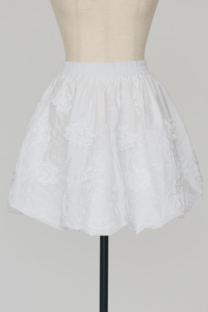 [予約]フラワー刺繍バルーンスカート
