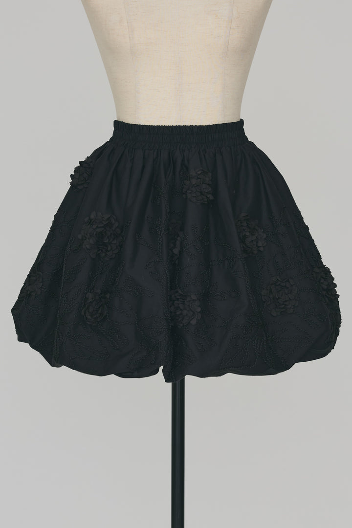 [予約]フラワー刺繍バルーンスカート