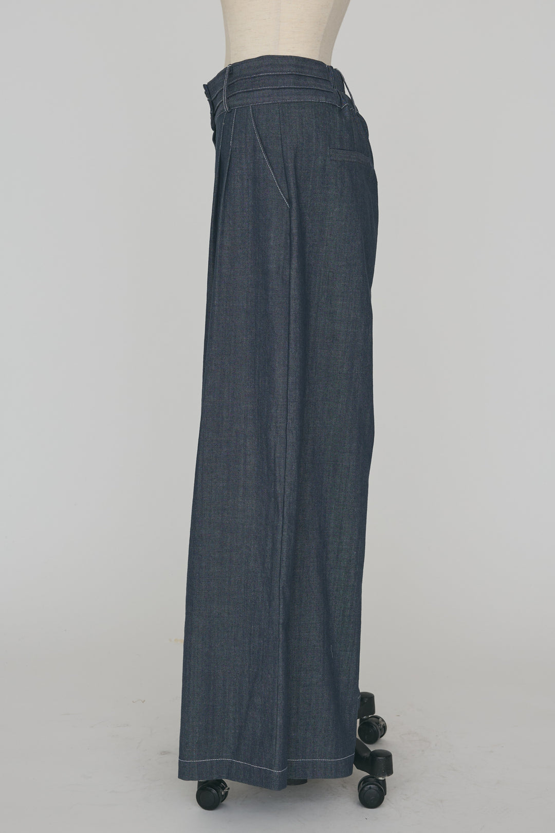 [予約]ステッチデザインハイウエストデニムパンツ