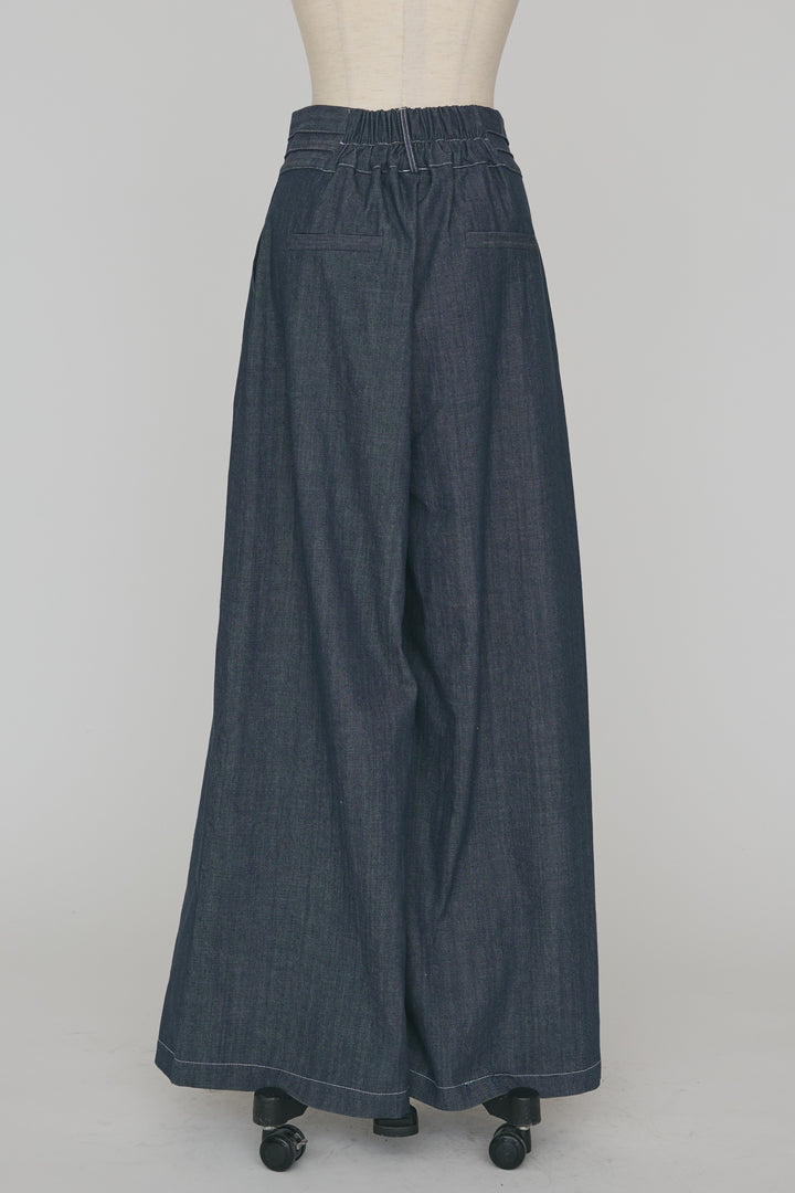 [予約]ステッチデザインハイウエストデニムパンツ