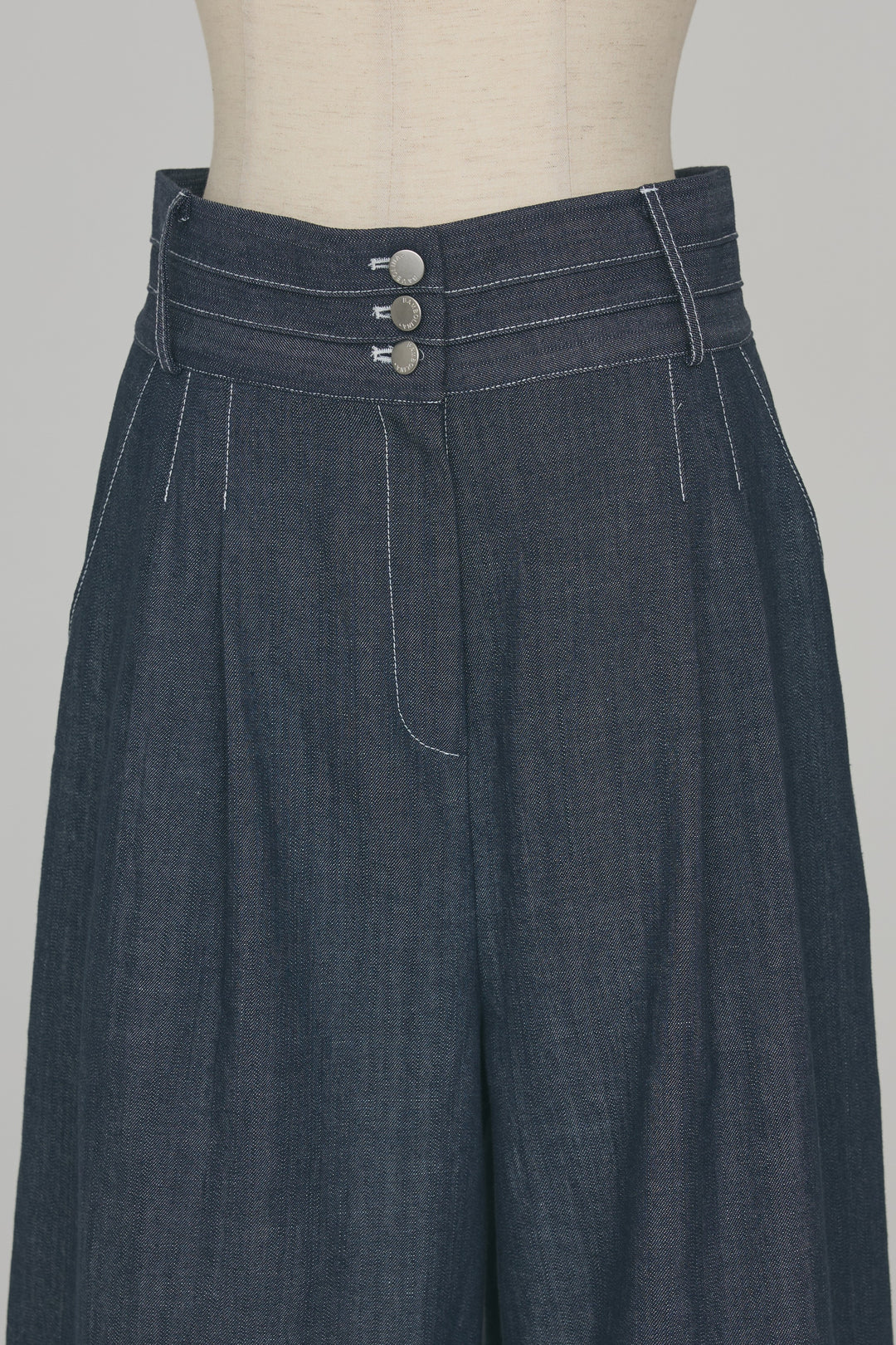 [予約]ステッチデザインハイウエストデニムパンツ