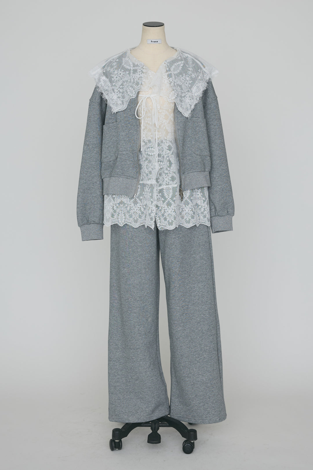 [予約]総レースカラーベストセットスウェットパンツセットアップ