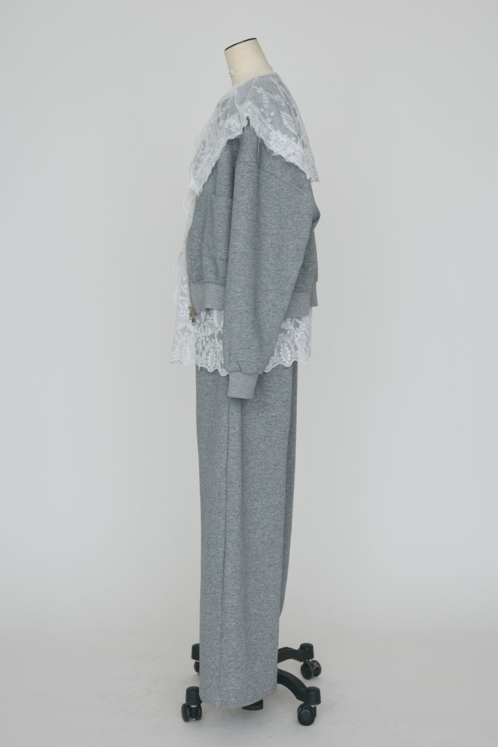 [予約]総レースカラーベストセットスウェットパンツセットアップ