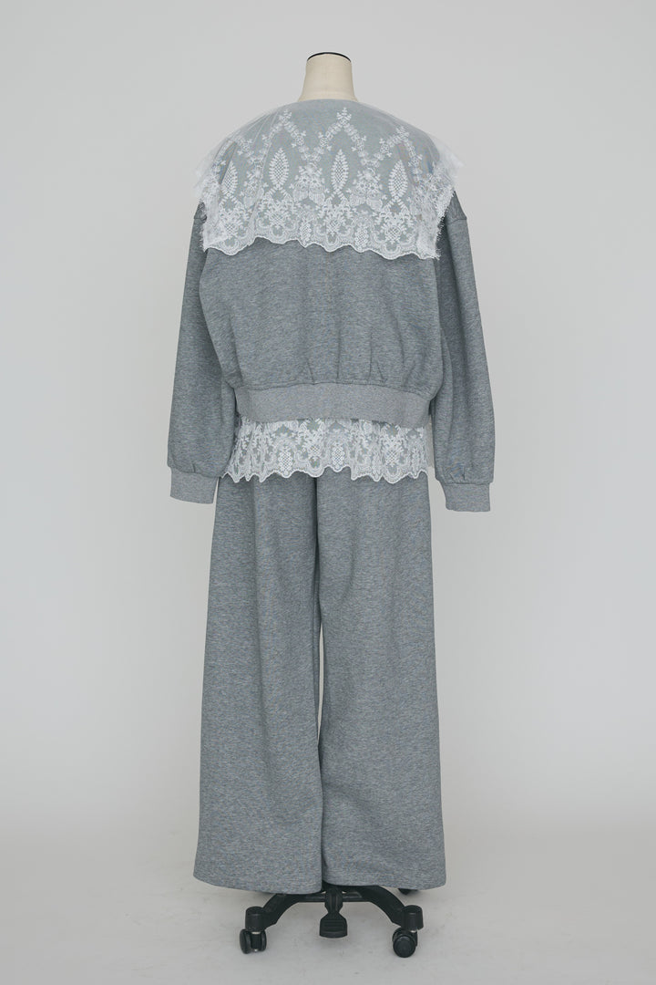 [予約]総レースカラーベストセットスウェットパンツセットアップ