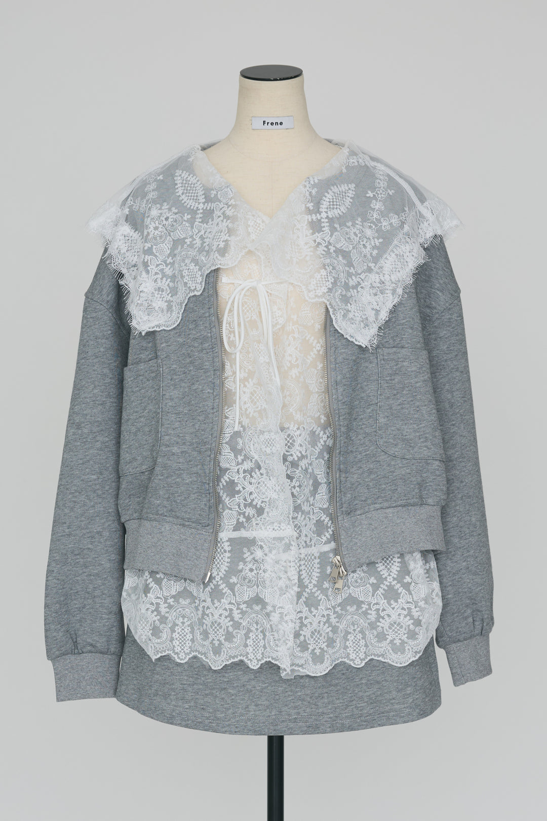 [予約]総レースカラーベストセットスウェットスカートセットアップ