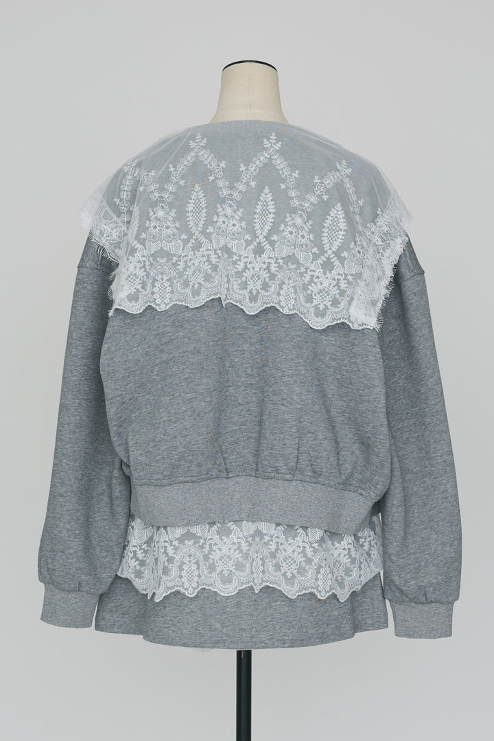 [予約]総レースカラーベストセットスウェットスカートセットアップ