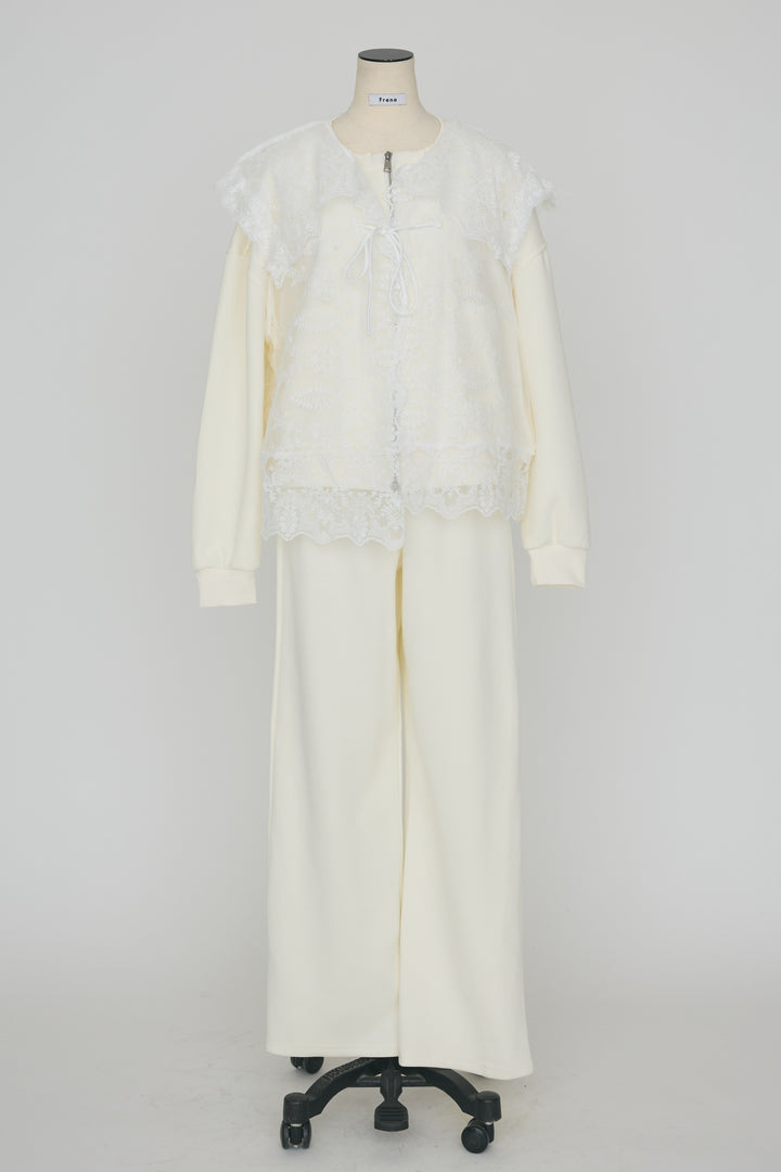 [予約]総レースカラーベストセットスウェットパンツセットアップ