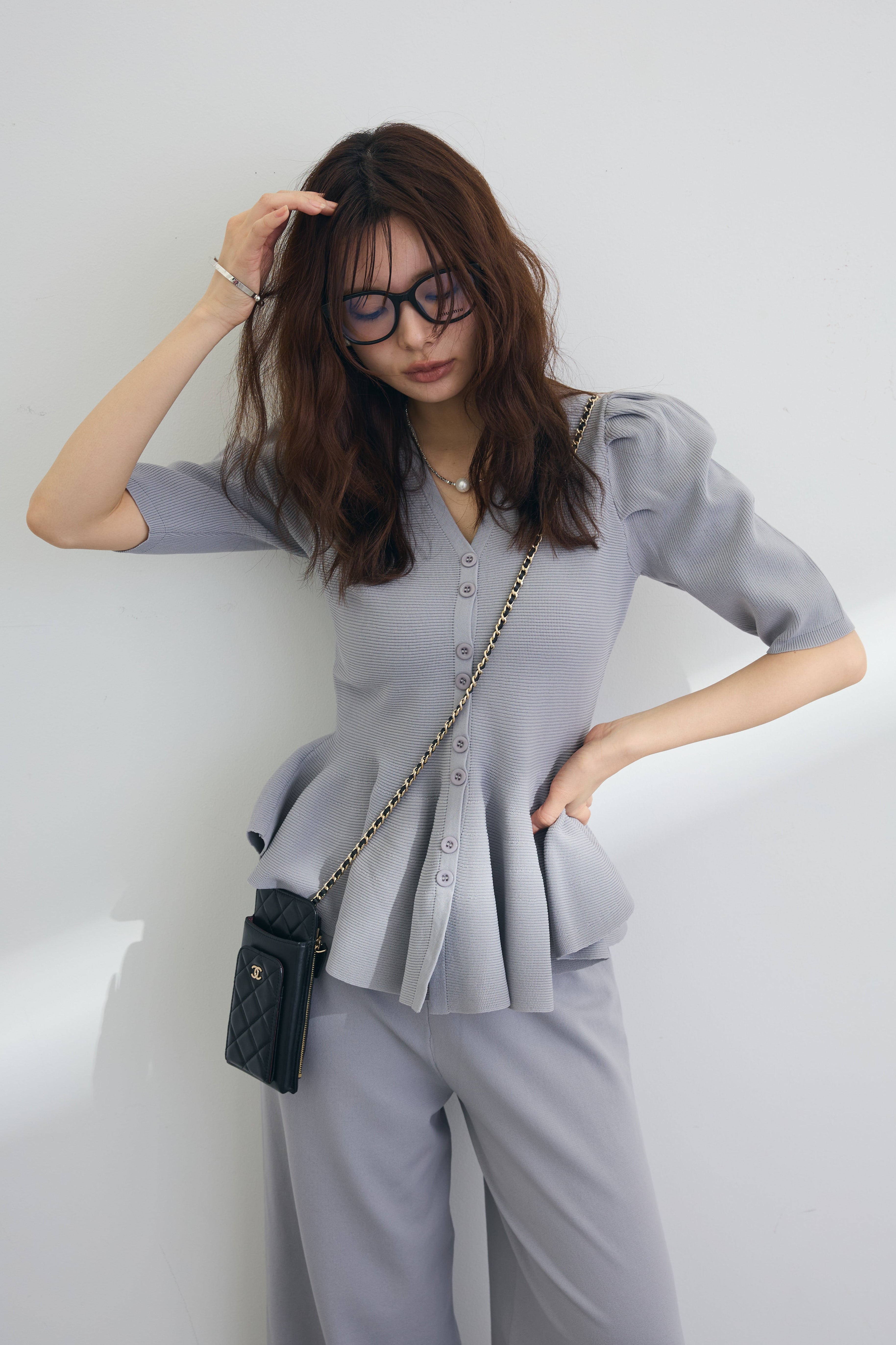 予約]美ラインペプラムハーフスリーブニット – Frene