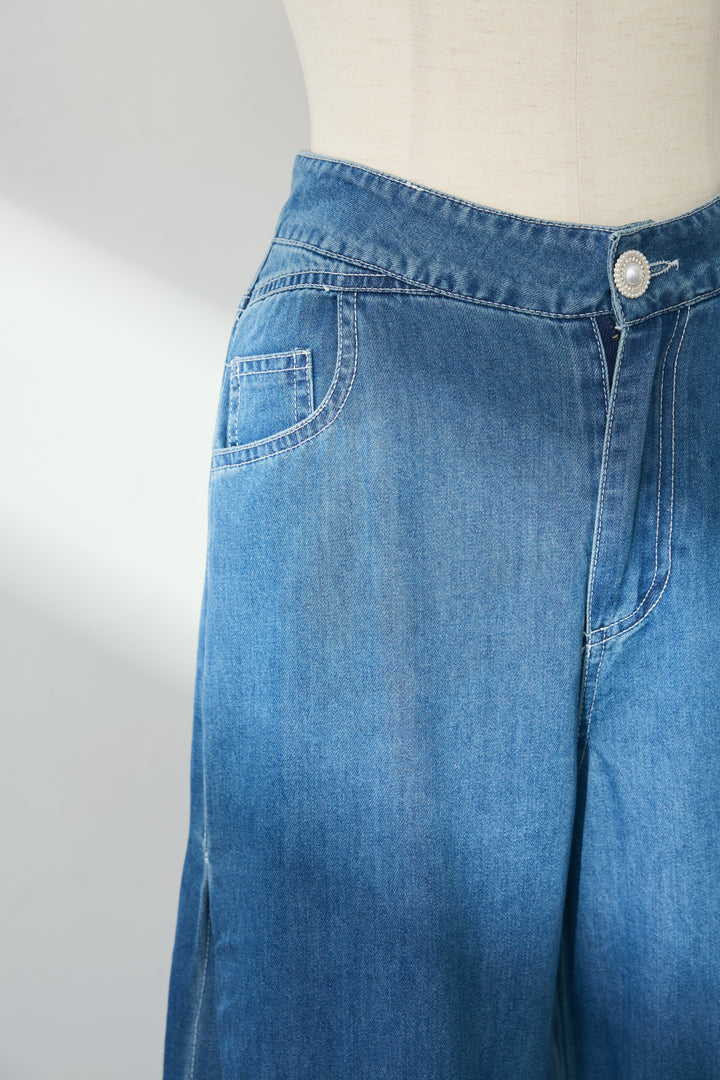 [予約]レースデコラティブパールデニムセットアップ