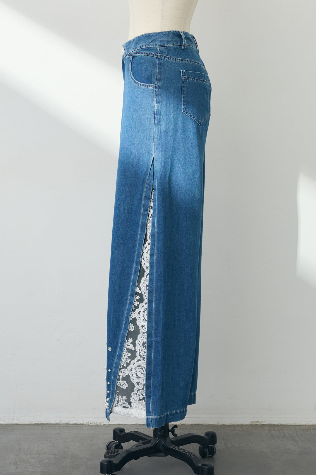 [予約]レースデコラティブパールデニムセットアップ