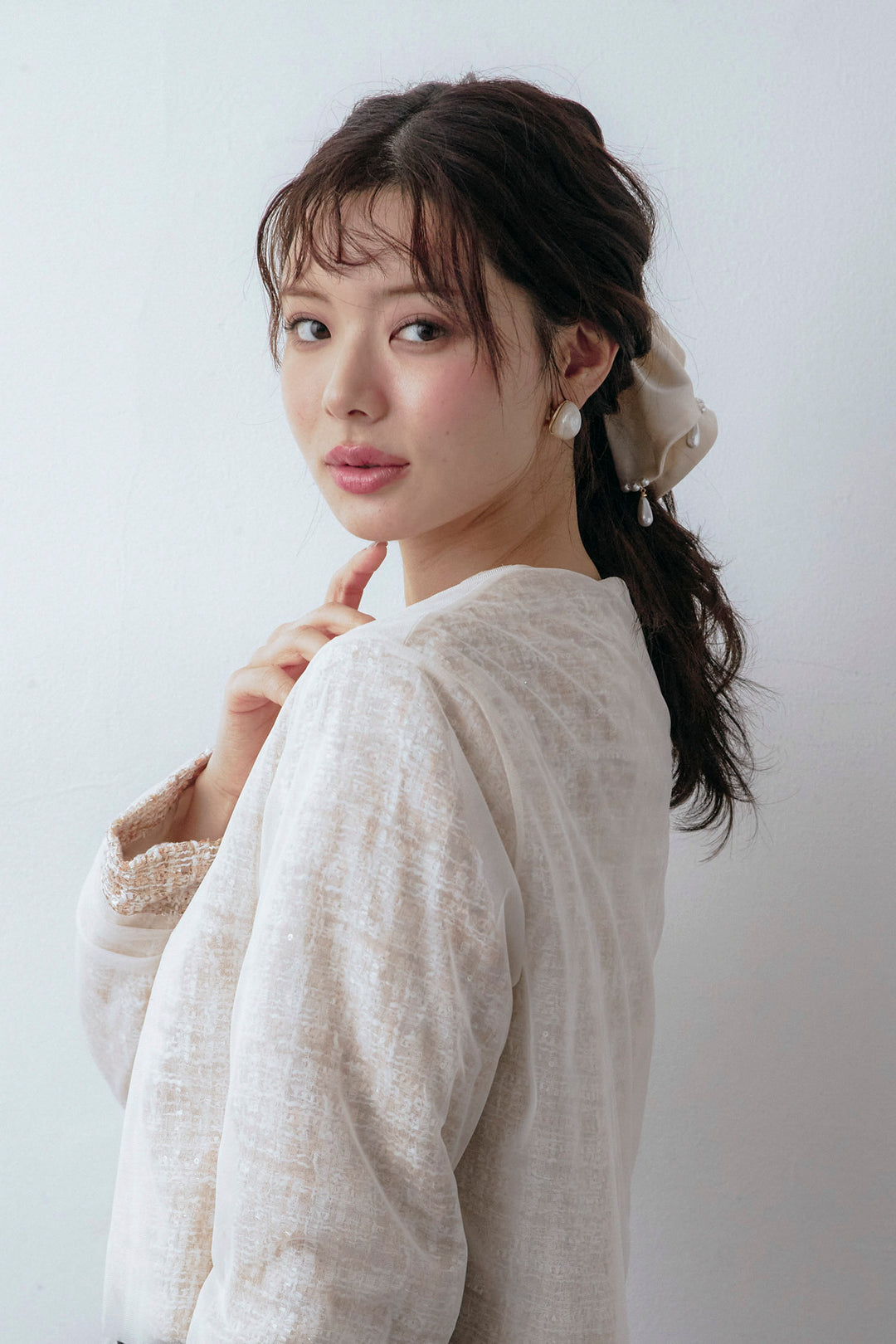 [予約]ドロップパールモチーフヘアクリップ