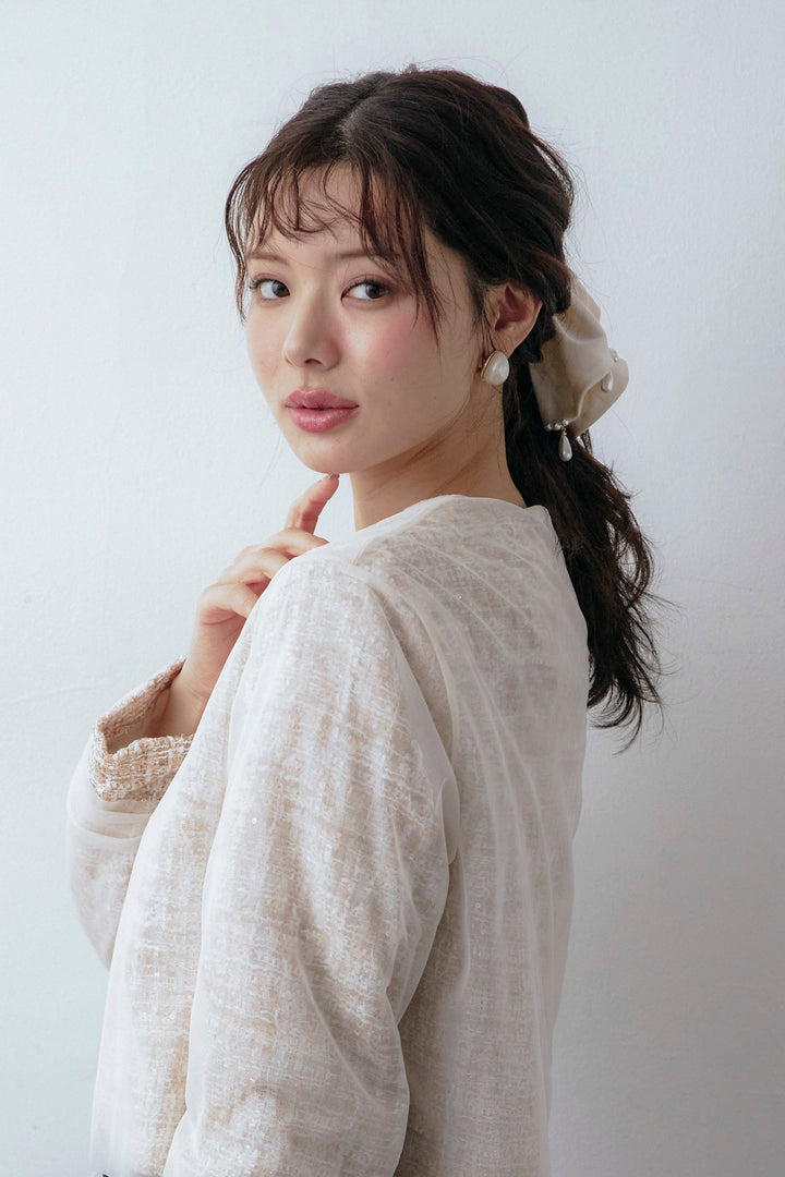 [予約]ドロップパールモチーフヘアクリップ