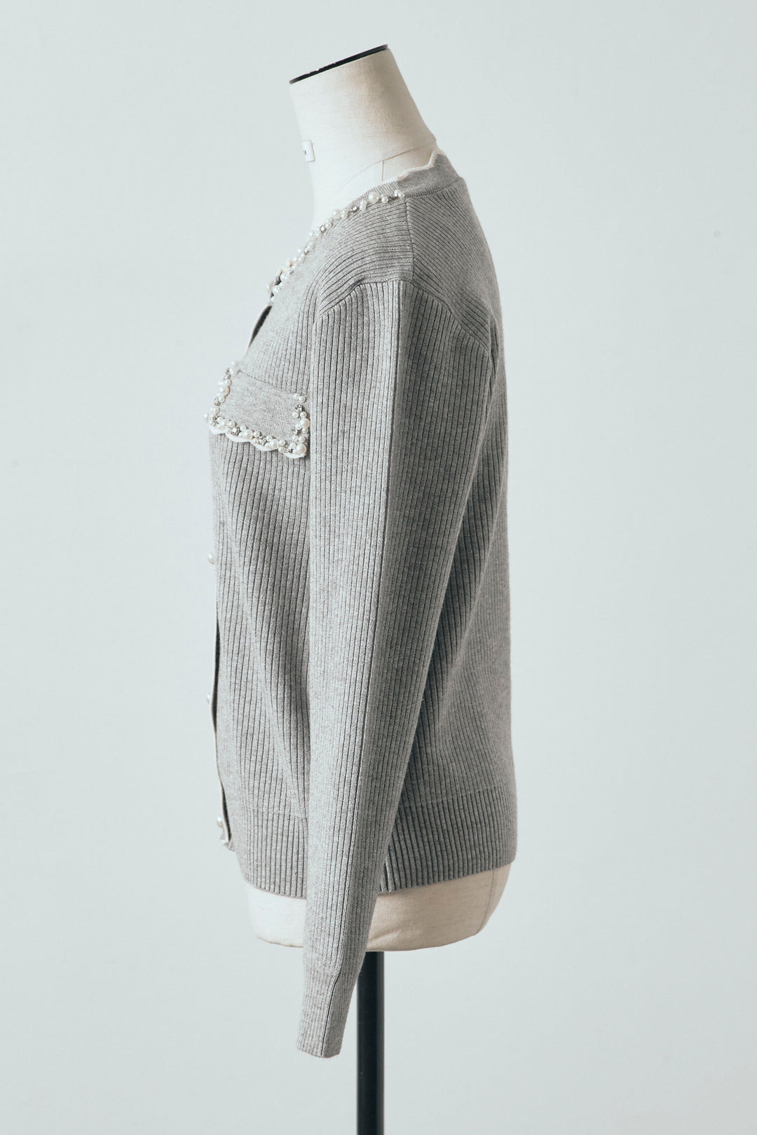 [予約]ビジューパールデザインニットカーデ