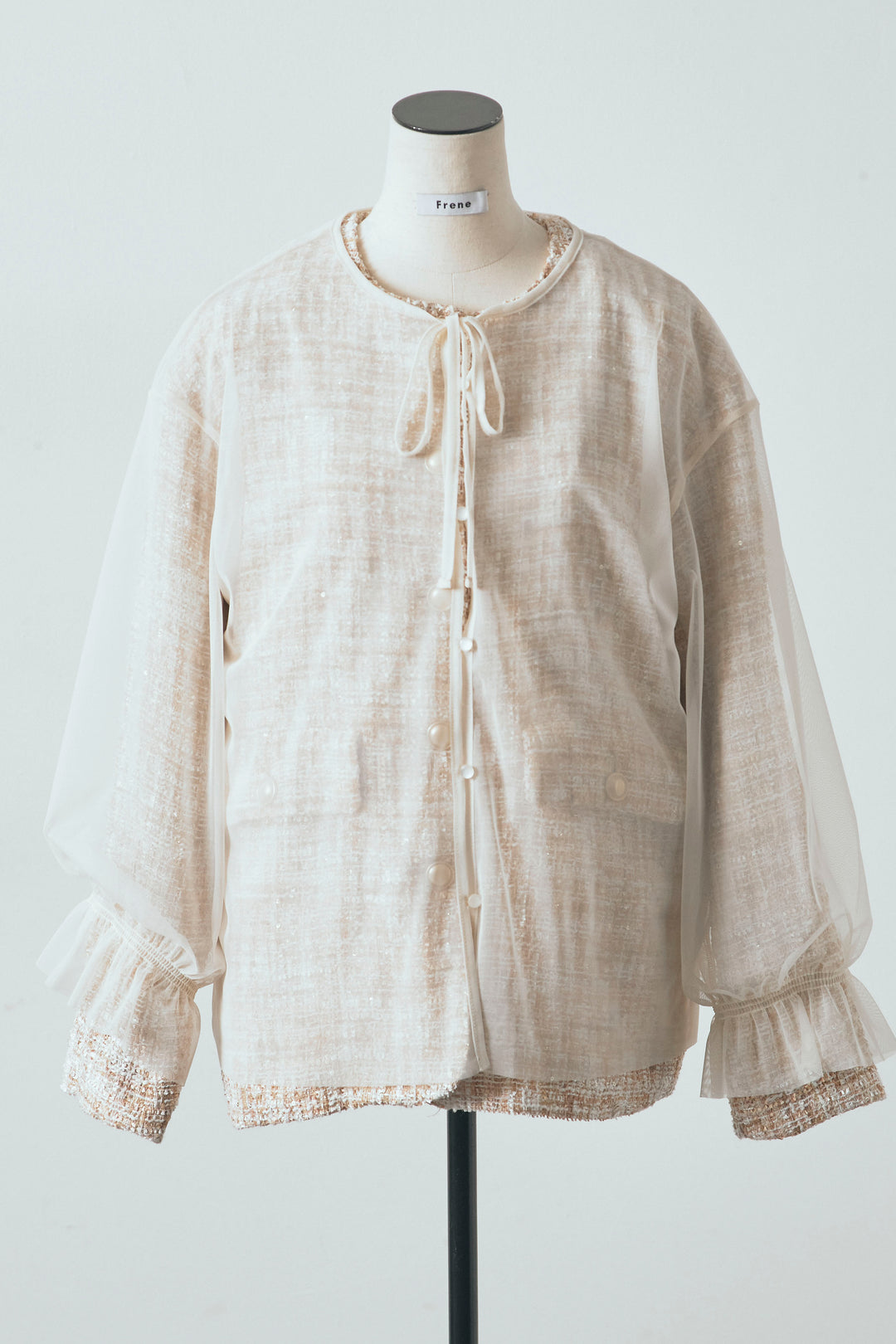 [予約]2wayチュールレイヤードツイードジャケット