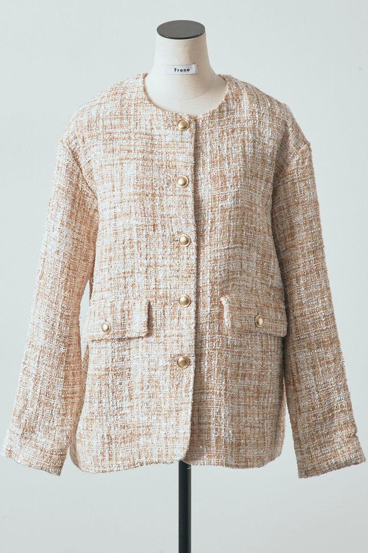 [予約]2wayチュールレイヤードツイードジャケット