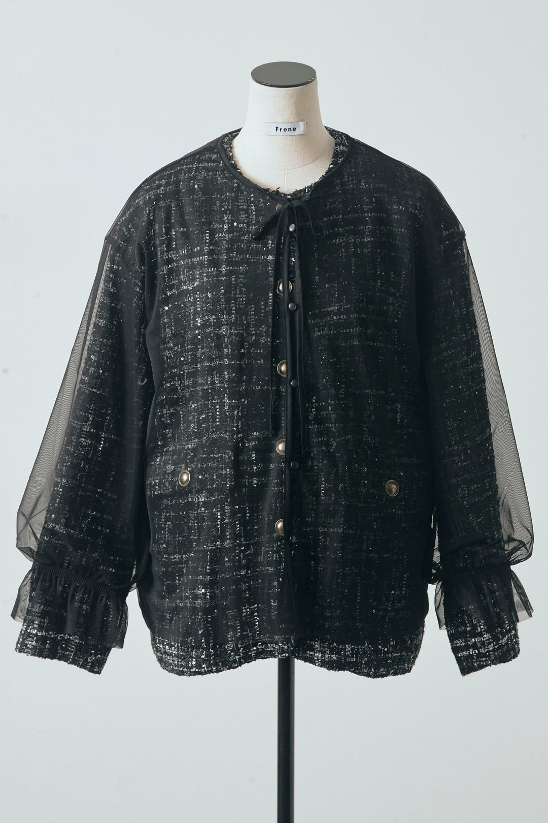 [予約]2wayチュールレイヤードツイードジャケット