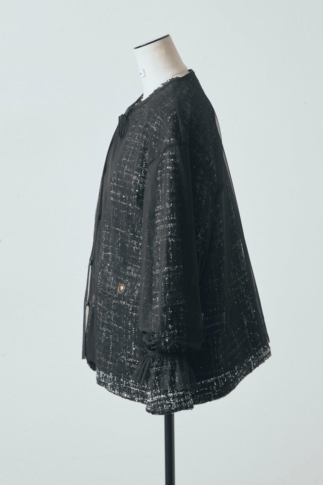 [予約]2wayチュールレイヤードツイードジャケット