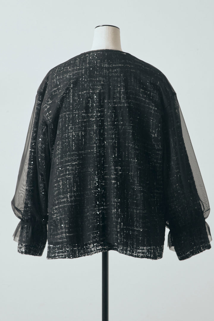 [予約]2wayチュールレイヤードツイードジャケット
