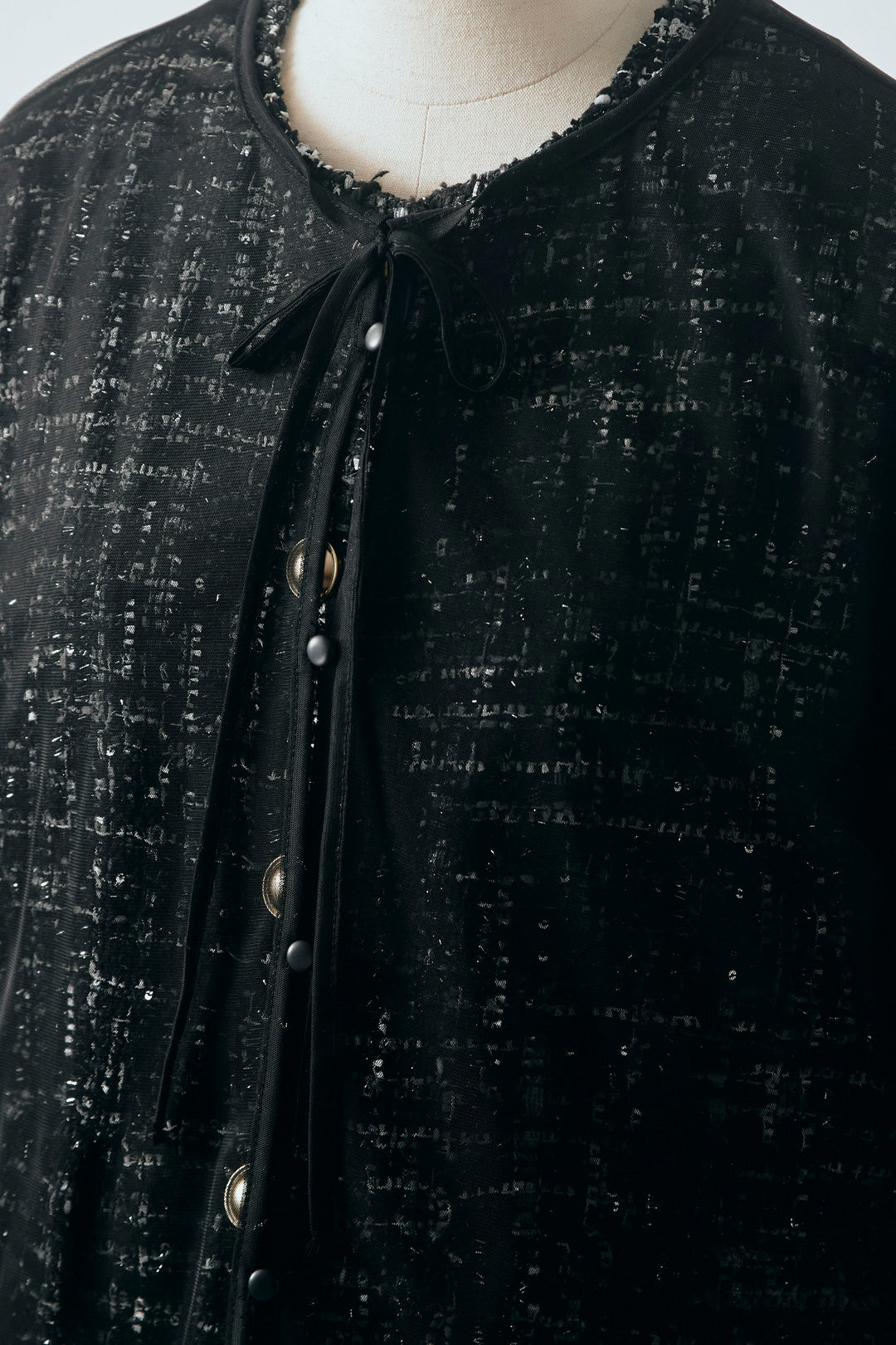 [予約]2wayチュールレイヤードツイードジャケット