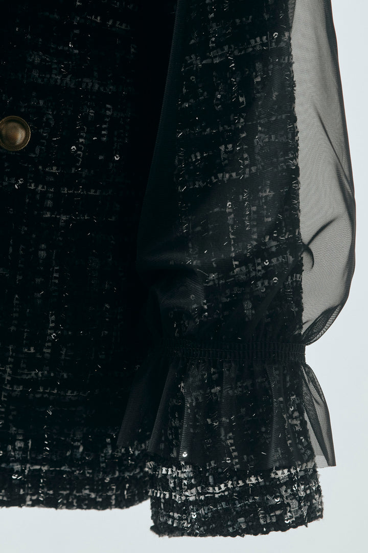 [予約]2wayチュールレイヤードツイードジャケット