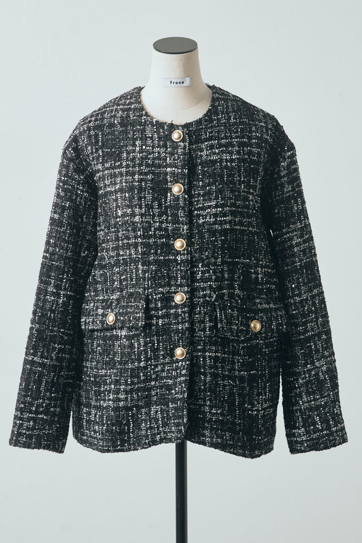 [予約]2wayチュールレイヤードツイードジャケット