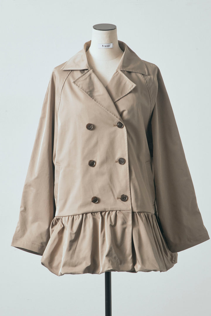 [予約]バルーンヘムミディ丈トレンチコート