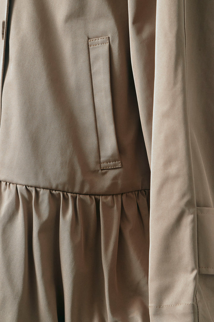 [予約]バルーンヘムミディ丈トレンチコート