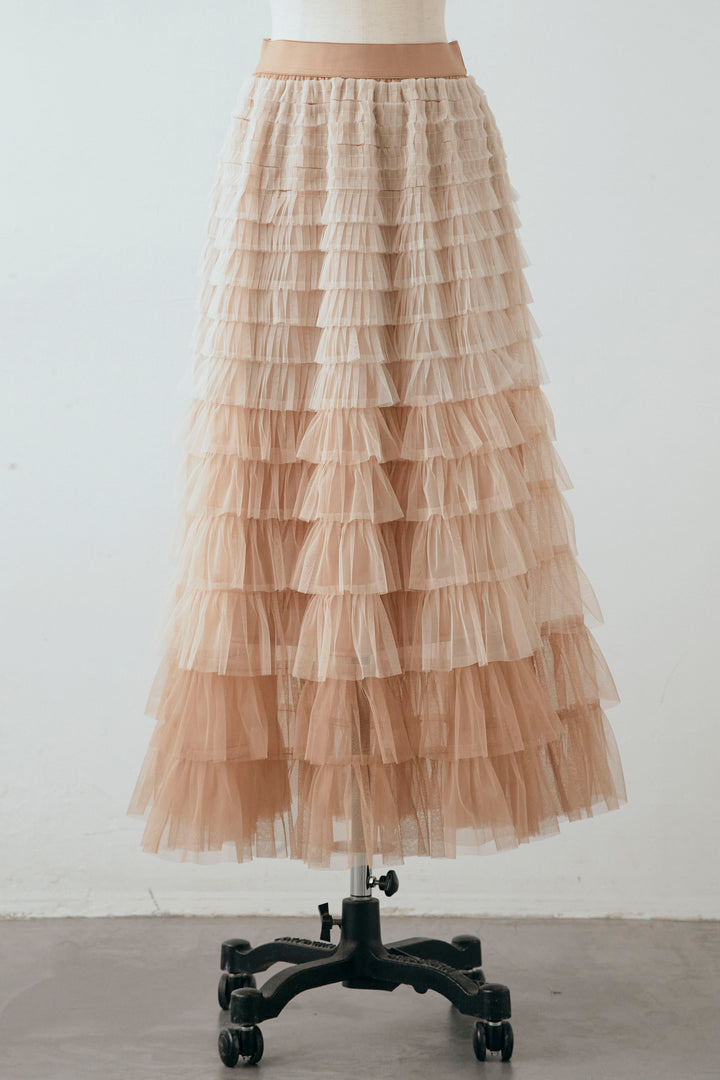 [予約]グラデーションチュールティアードスカート